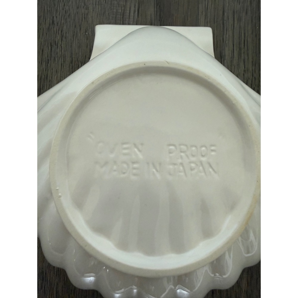 Oven Proof White Ceramic Seashell Trinket Candy Dish Coastal Beach Decor 6.5" - Picture 6 of 8